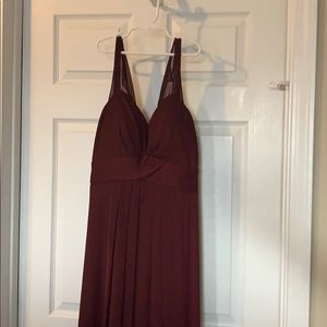 Eva dress maroon floor length from blush maternity